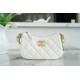 CHANEL 23K 19 Hobo Large White Calfskin  