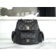 CHANEL 23K Duma Backpack Small Black Calfskin  