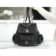 CHANEL 23K Duma Backpack Small Black Calfskin  