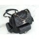 CHANEL 23K Duma Backpack Small Black Calfskin  