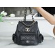 CHANEL 23K New Tank Duma Backpack Large Black Calfskin  