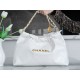 CHANEL 24C Horizontal 22 Bag White with Gold Hardware  