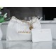 CHANEL 24C Horizontal 22 Bag White with Gold Hardware  