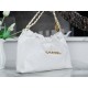 CHANEL 24C Horizontal 22 Bag White with Gold Hardware  