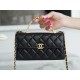 Chanel 22B Enamel Kelly Large Black & Gold Lambskin  