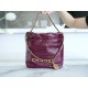 CHANEL 23S Spring/Summer New 22 Mini Bag Burgundy Purple Calfskin  