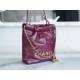 CHANEL 23S Spring/Summer New 22 Mini Bag Burgundy Purple Calfskin  