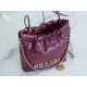 CHANEL 23S Spring/Summer New 22 Mini Bag Burgundy Purple Calfskin  