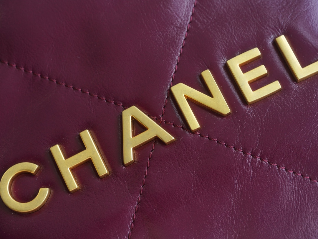 CHANEL 23S Spring/Summer New 22 Mini Bag Burgundy Purple Calfskin  