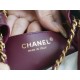 CHANEL 23S Spring/Summer New 22 Mini Bag Burgundy Purple Calfskin  