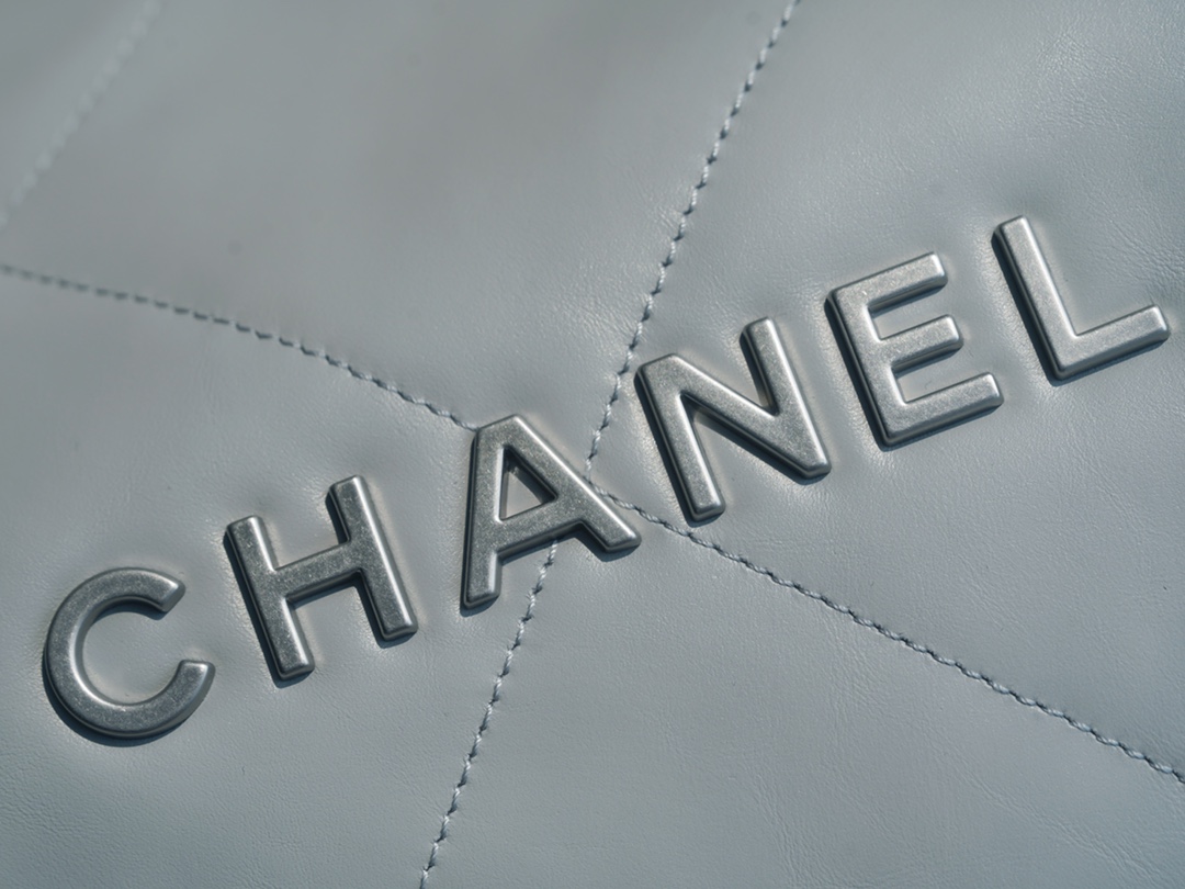 CHANEL 22P Bag Grey with Silver Hardware Medium  