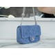 CHANEL 23P Camellia Denim Flap Bag  