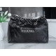 CHANEL 24C Horizontal 22 Bag Black with Silver Hardware  