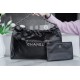 CHANEL 24C Horizontal 22 Bag Black with Silver Hardware  