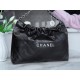 CHANEL 24C Horizontal 22 Bag Black with Silver Hardware  