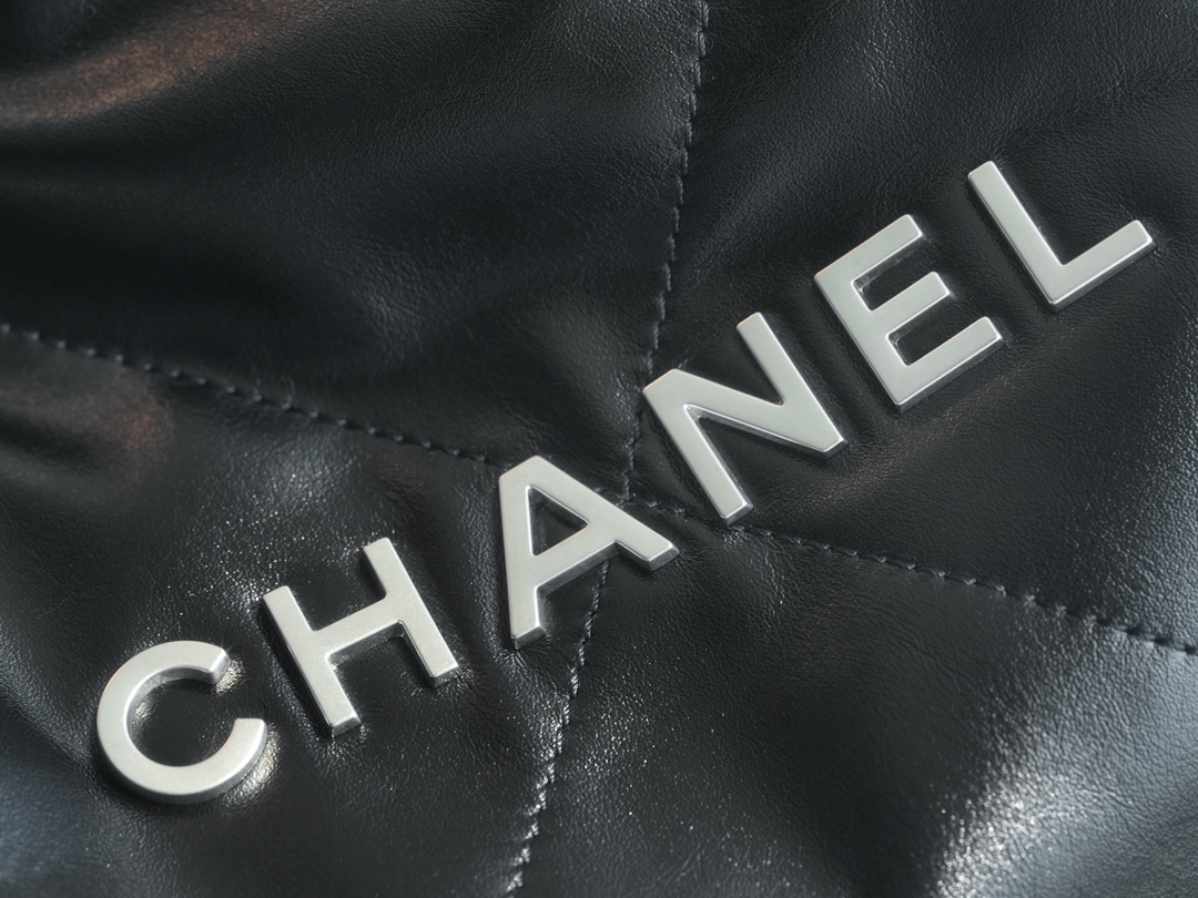 CHANEL 24C Horizontal 22 Bag Black with Silver Hardware  