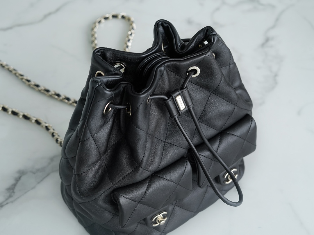 CHANEL 23B Atelier Backpack Black Calfskin