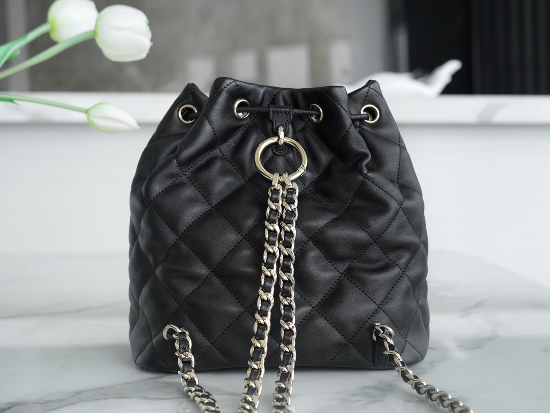 CHANEL 23B Atelier Backpack Black Calfskin