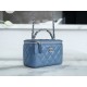 Chanel 23K Rhinestone Handle Long Box Bag, Mist Blue, Calfskin  