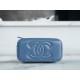 Chanel 23K Rhinestone Handle Long Box Bag, Mist Blue, Calfskin  