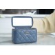 Chanel 23K Rhinestone Handle Long Box Bag, Mist Blue, Calfskin  