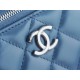 Chanel 23K Rhinestone Handle Long Box Bag, Mist Blue, Calfskin  