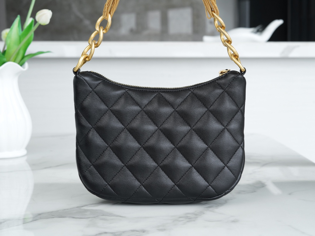 Chanel 23A Hobo Shoulder Bag, Black  