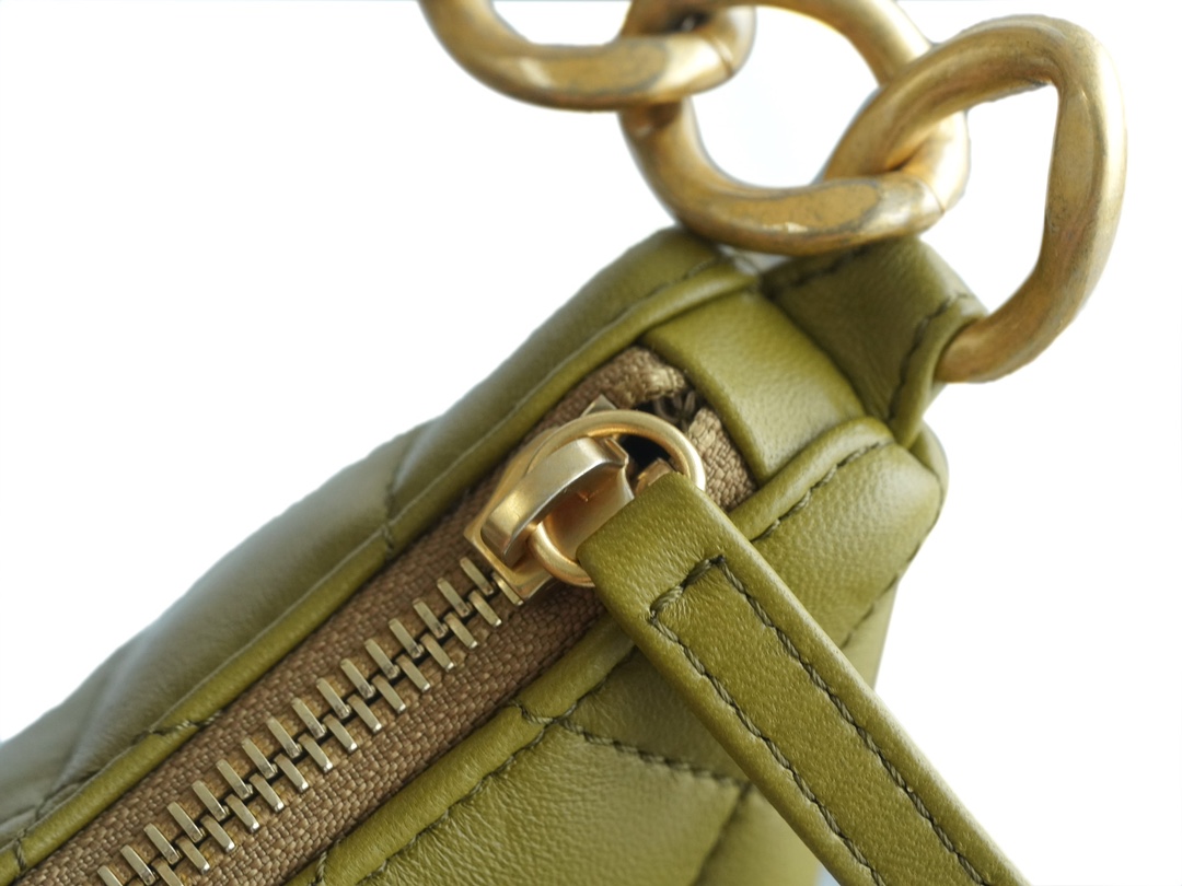 Chanel 23A Hobo Shoulder Bag, Mustard Green  