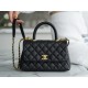 Chanel Coco Handle Small Bag, Black Calfskin  