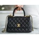 Chanel Coco Handle Small Bag, Black Calfskin  