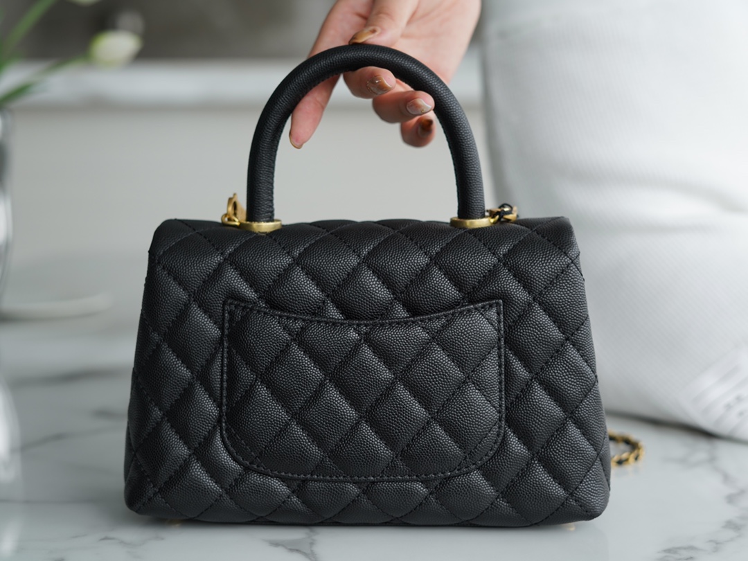 Chanel Coco Handle Small Bag, Black Calfskin  