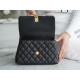 Chanel Coco Handle Small Bag, Black Calfskin  