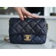 Chanel 21/22 Bullet Shell Square Flap Bag, Pearlescent Black Blue  