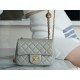 Chanel 22C Metallic Ball Square Flap Bag, Gray Green, Gold Ball  