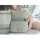 Chanel 22C Metallic Ball Square Flap Bag, Gray Green, Gold Ball  