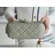 Chanel 22C Metallic Ball Square Flap Bag, Gray Green, Gold Ball  