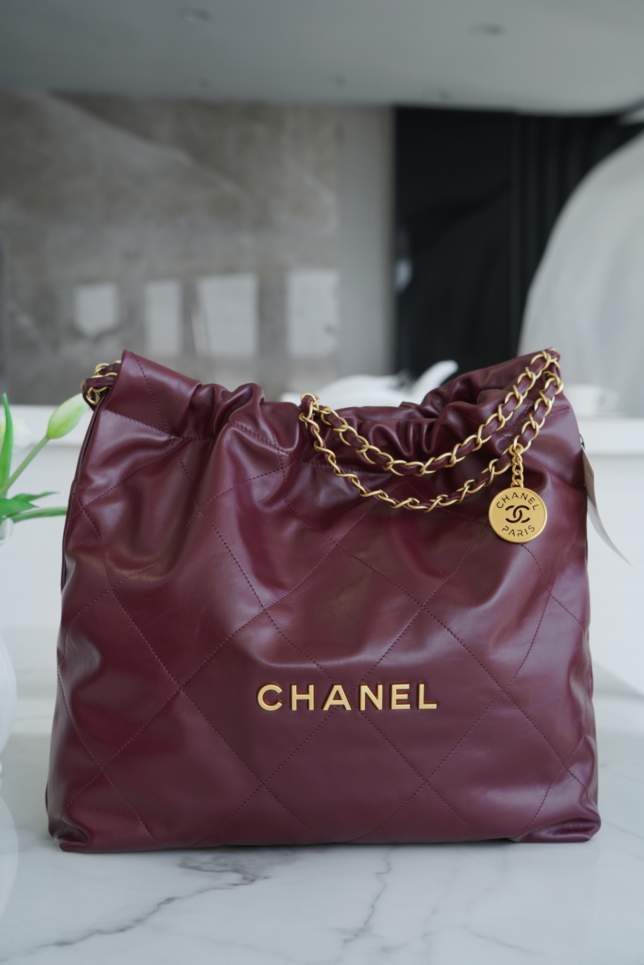 Chanel 22P Bag, Wine Red, Medium  