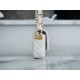 Chanel 23K Fall/Winter Series 19 Wide Strap Baguette Bag, White, Wide Strap Black Gold Crinkled Calfskin  