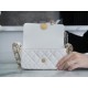 Chanel 23K Fall/Winter Series 19 Wide Strap Baguette Bag, White, Wide Strap Black Gold Crinkled Calfskin  