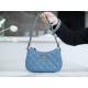 Chanel 23K 19 Hobo Bag, Small, Mist Blue, Vintage Crinkled Calfskin  