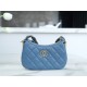 Chanel 23K 19 Hobo Bag, Small, Mist Blue, Vintage Crinkled Calfskin  