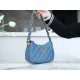 Chanel 23K 19 Hobo Bag, Small, Mist Blue, Vintage Crinkled Calfskin  