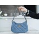 Chanel 23K 19 Hobo Bag, Large, Mist Blue, Vintage Crinkled Calfskin  