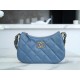 Chanel 23K 19 Hobo Bag, Large, Mist Blue, Vintage Crinkled Calfskin  