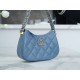 Chanel 23K 19 Hobo Bag, Large, Mist Blue, Vintage Crinkled Calfskin  