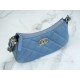 Chanel 23K 19 Hobo Bag, Large, Mist Blue, Vintage Crinkled Calfskin  