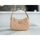 Chanel 23K 19 Hobo Bag, Small, Milk Tea Apricot, Vintage Crinkled Calfskin  