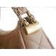 Chanel 23K 19 Hobo Bag, Large, Milk Tea, Vintage Crinkled Calfskin  