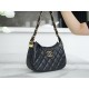 Chanel 23K 19 Hobo Bag, Small, Black, Vintage Crinkled Calfskin  