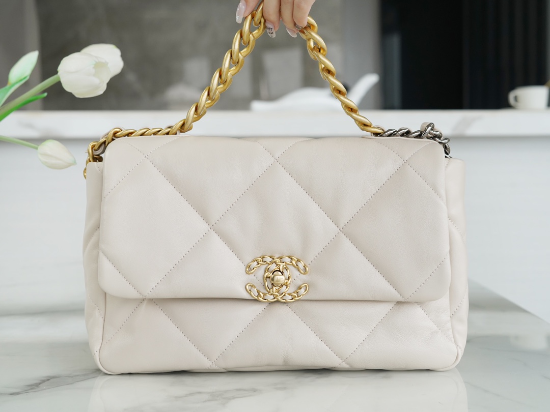 Chanel 19 Bag, Off-White, Medium  